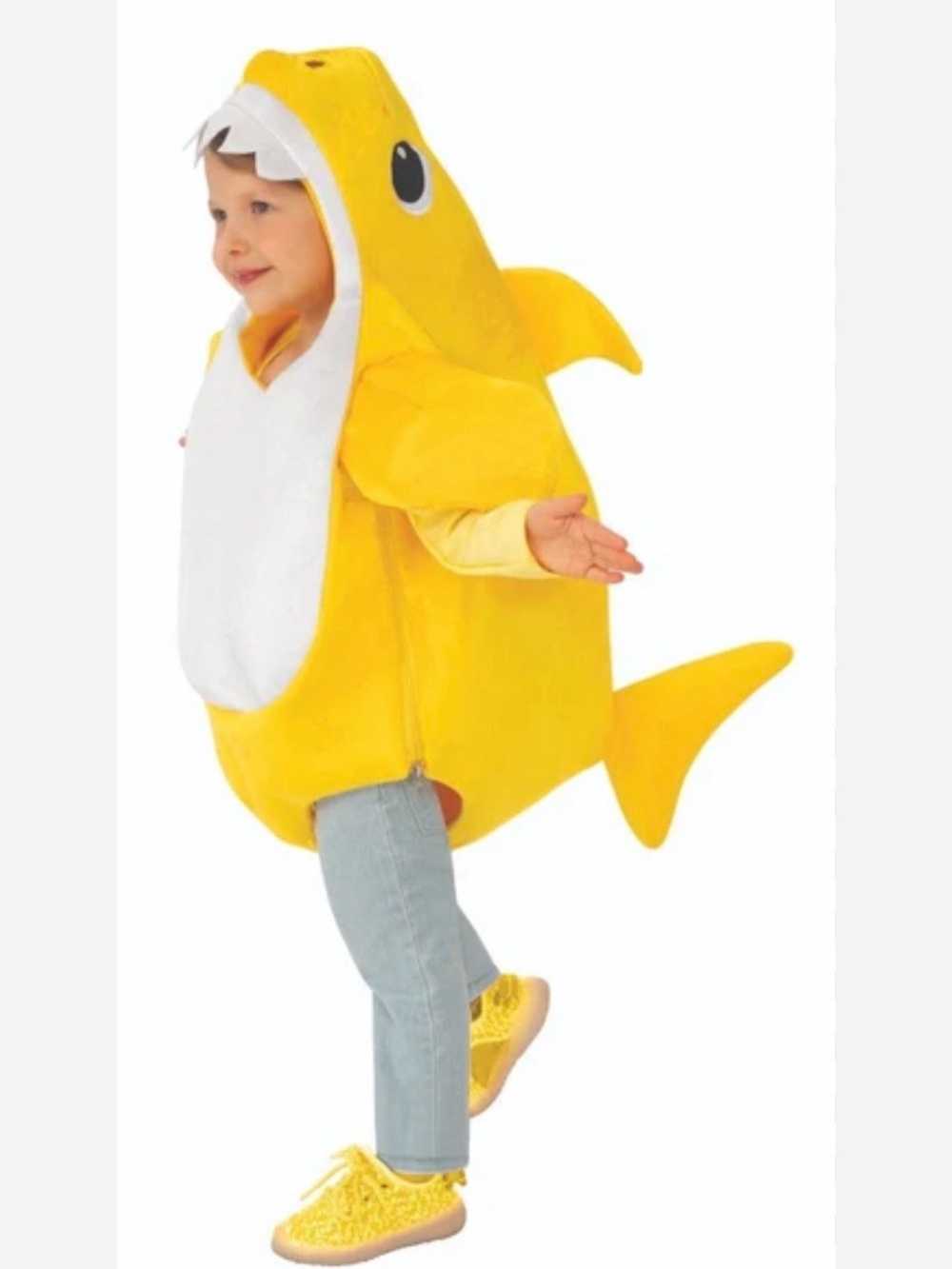 Rubies toddler Yellow Baby Shark costume with sound chip
